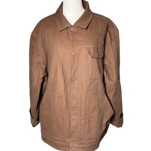 Venado Cotton Barn Chore Utility‎ Workwear Jacket Brown Plaid Lined Men XL